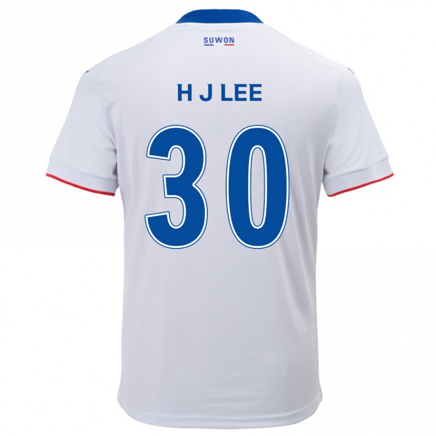 Gyermek Labdarúgás Ji-Ho Lee #30 Fehér Kék Idegenbeli Jersey 2024/25 Mez Póló Ing