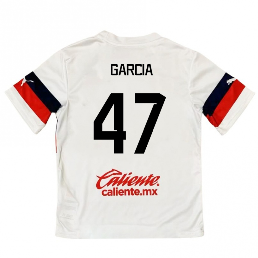 Gyermek Labdarúgás Gael García #47 Fehér Piros Idegenbeli Jersey 2024/25 Mez Póló Ing