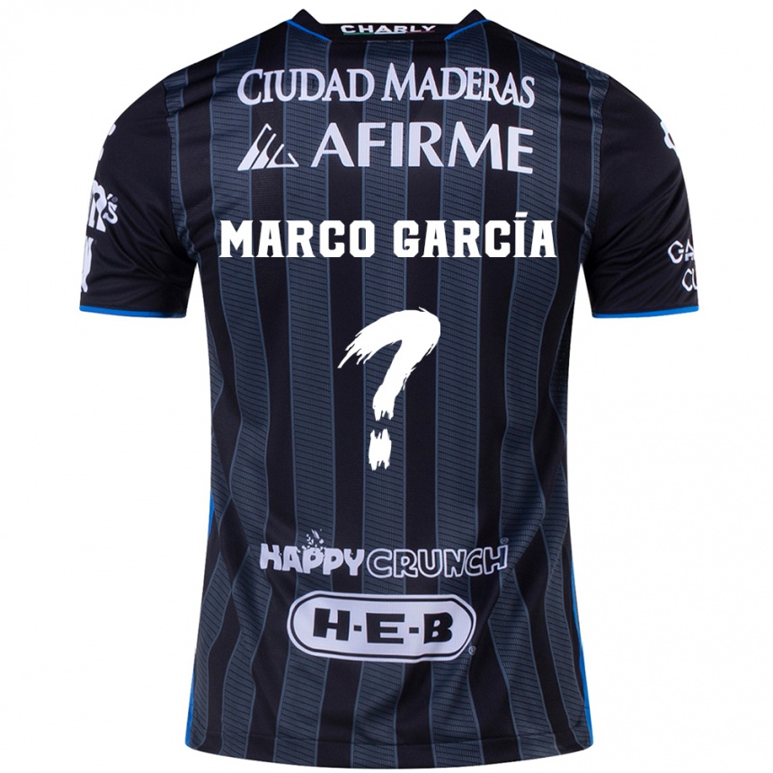 Gyermek Labdarúgás Marco Garcia #0 Fehér Fekete Idegenbeli Jersey 2024/25 Mez Póló Ing