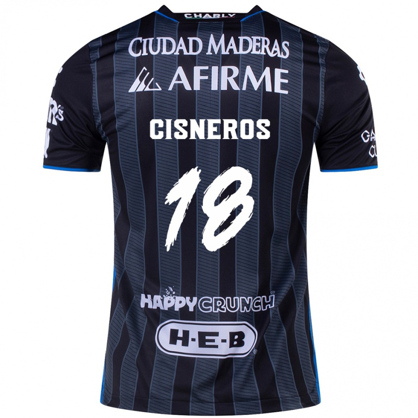 Gyermek Labdarúgás Ronaldo Cisneros #18 Fehér Fekete Idegenbeli Jersey 2024/25 Mez Póló Ing