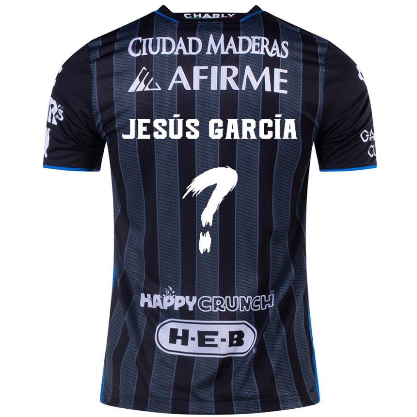 Gyermek Labdarúgás Jesús García #0 Fehér Fekete Idegenbeli Jersey 2024/25 Mez Póló Ing