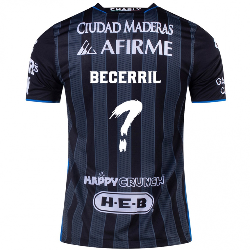 Gyermek Labdarúgás Abner Becerril #0 Fehér Fekete Idegenbeli Jersey 2024/25 Mez Póló Ing