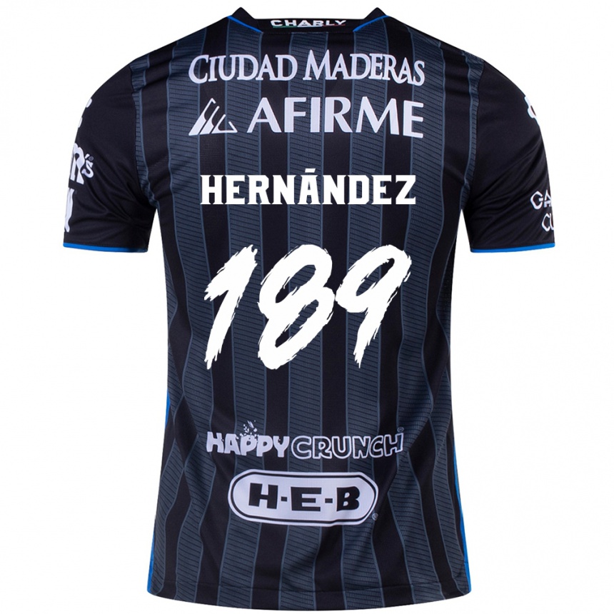 Gyermek Labdarúgás Sebastián Hernández #189 Fehér Fekete Idegenbeli Jersey 2024/25 Mez Póló Ing