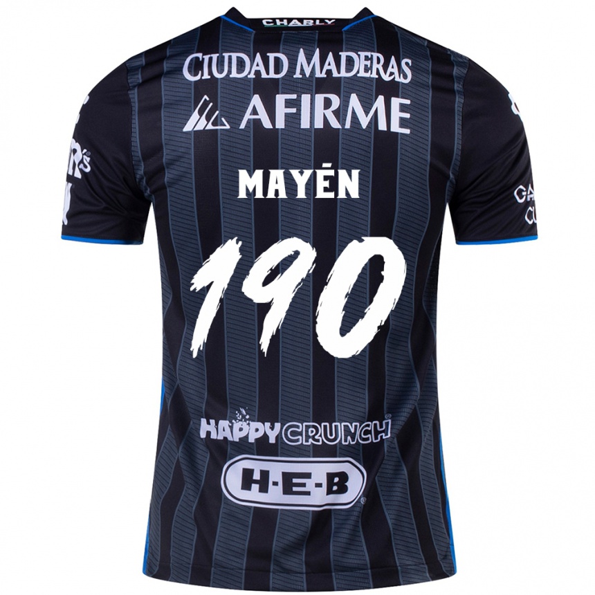 Gyermek Labdarúgás Eduardo Mayén #190 Fehér Fekete Idegenbeli Jersey 2024/25 Mez Póló Ing