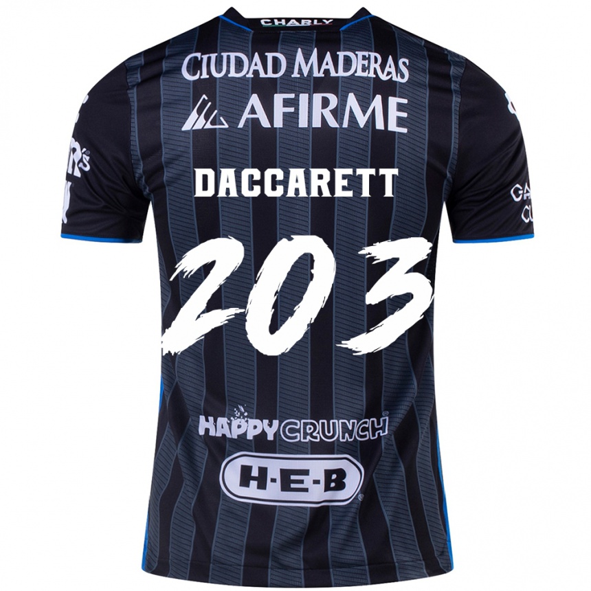 Gyermek Labdarúgás Juan Daccarett #203 Fehér Fekete Idegenbeli Jersey 2024/25 Mez Póló Ing