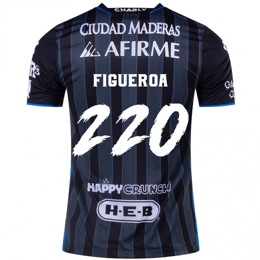 Gyermek Labdarúgás Christopher Figueroa #220 Fehér Fekete Idegenbeli Jersey 2024/25 Mez Póló Ing