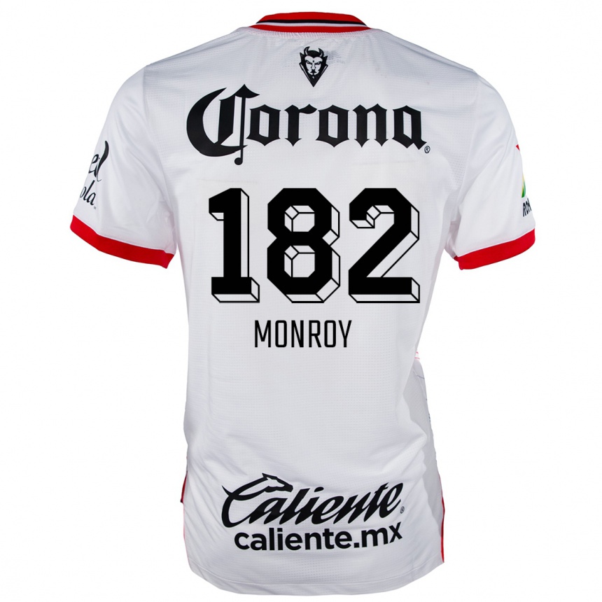 Gyermek Labdarúgás Brayan Monroy #182 Fehér Piros Idegenbeli Jersey 2024/25 Mez Póló Ing