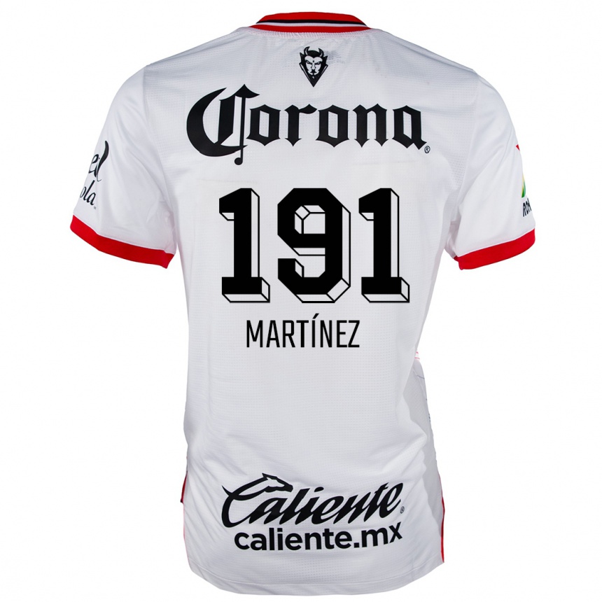 Gyermek Labdarúgás Kevin Martínez #191 Fehér Piros Idegenbeli Jersey 2024/25 Mez Póló Ing