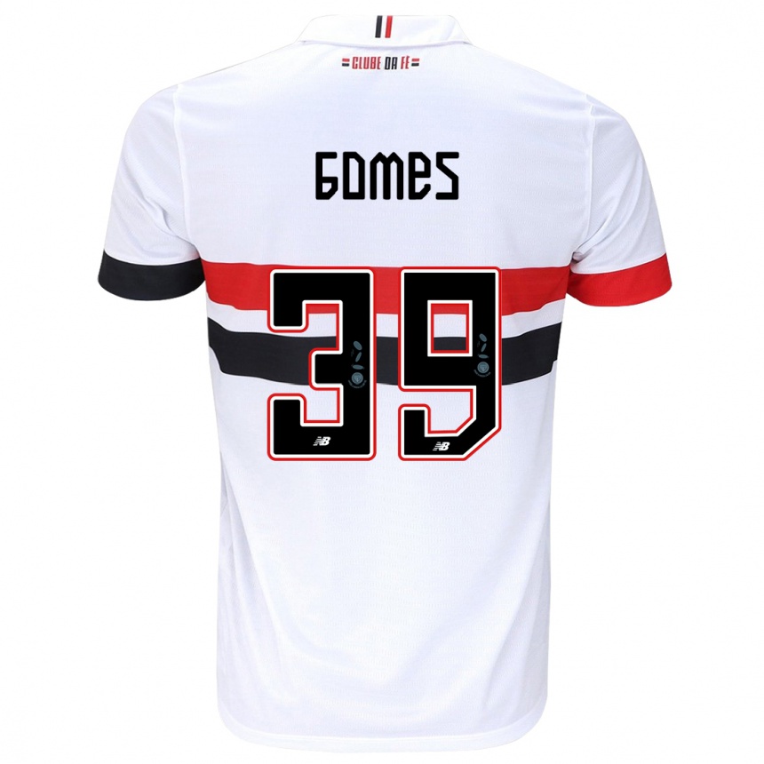 Férfi Labdarúgás William Gomes #39 Fehér Piros Fekete Hazai Jersey 2024/25 Mez Póló Ing