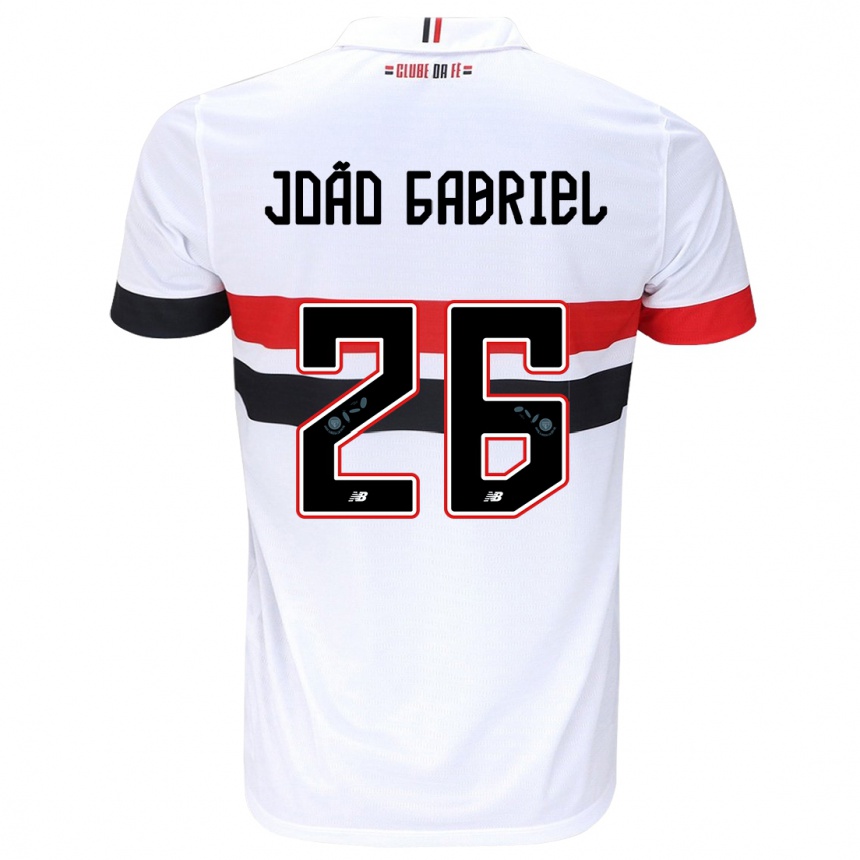 Férfi Labdarúgás João Gabriel #26 Fehér Piros Fekete Hazai Jersey 2024/25 Mez Póló Ing