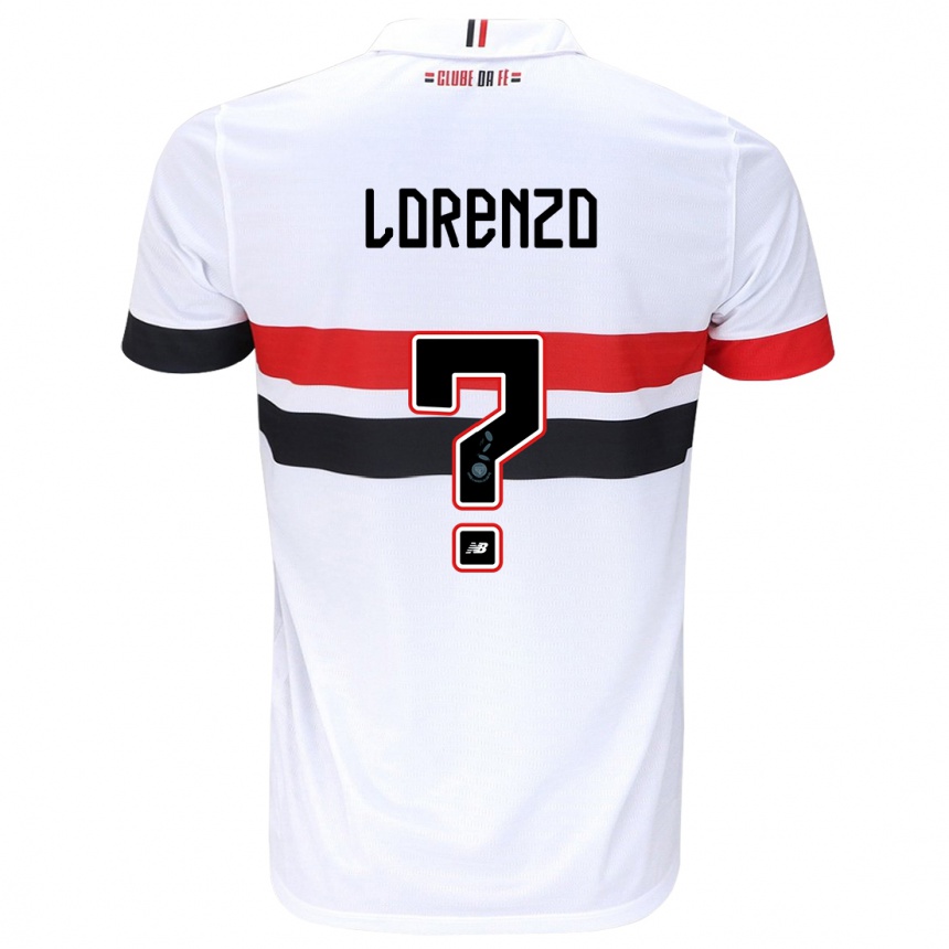 Férfi Labdarúgás Lorenzo #0 Fehér Piros Fekete Hazai Jersey 2024/25 Mez Póló Ing