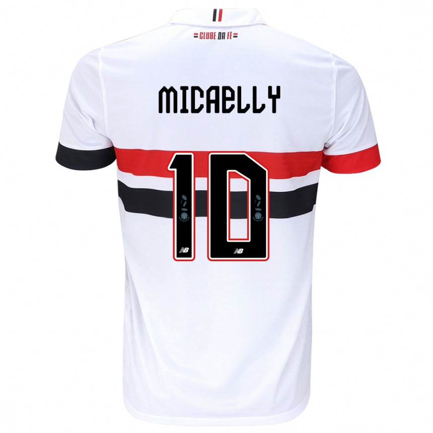 Férfi Labdarúgás Micaelly #10 Fehér Piros Fekete Hazai Jersey 2024/25 Mez Póló Ing