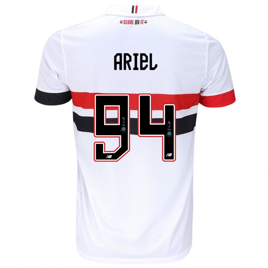 Férfi Labdarúgás Ariel #94 Fehér Piros Fekete Hazai Jersey 2024/25 Mez Póló Ing