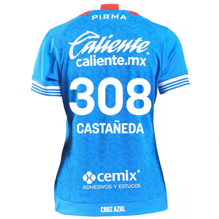 Férfi Labdarúgás Emiliano Castañeda #308 Égszínkék Hazai Jersey 2024/25 Mez Póló Ing