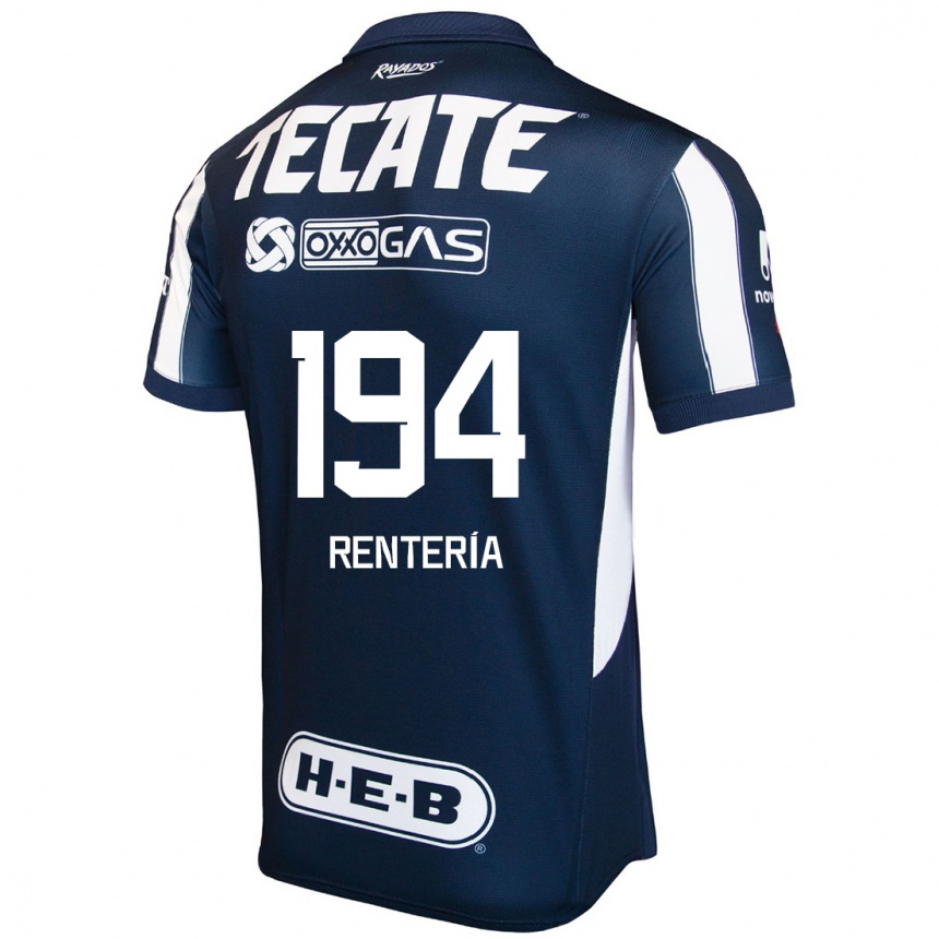 Férfi Labdarúgás Ricardo Rentería #194 Kék Piros Fehér Hazai Jersey 2024/25 Mez Póló Ing