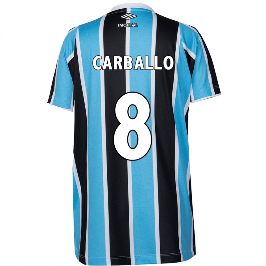 Férfi Labdarúgás Felipe Carballo #8 Kék Fekete Fehér Hazai Jersey 2024/25 Mez Póló Ing