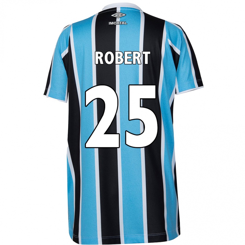 Férfi Labdarúgás Jhonata Robert #25 Kék Fekete Fehér Hazai Jersey 2024/25 Mez Póló Ing