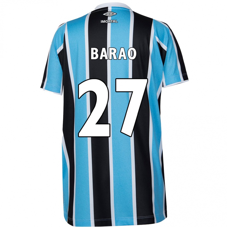 Férfi Labdarúgás Dani Barão #27 Kék Fekete Fehér Hazai Jersey 2024/25 Mez Póló Ing