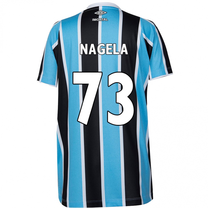 Férfi Labdarúgás Nágela #73 Kék Fekete Fehér Hazai Jersey 2024/25 Mez Póló Ing