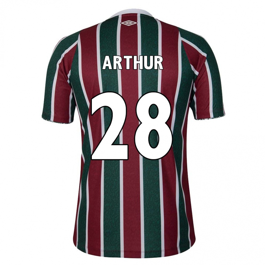 Férfi Labdarúgás Arthur #28 Zöld Barna Fehér Hazai Jersey 2024/25 Mez Póló Ing