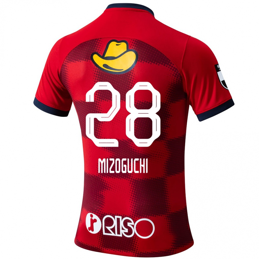 Férfi Labdarúgás Shuhei Mizoguchi #28 Piros Kék Fehér Hazai Jersey 2024/25 Mez Póló Ing