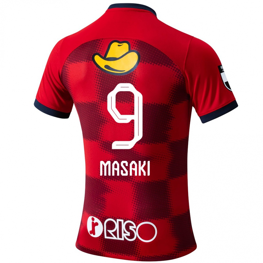 Férfi Labdarúgás Hiroto Masaki #9 Piros Kék Fehér Hazai Jersey 2024/25 Mez Póló Ing