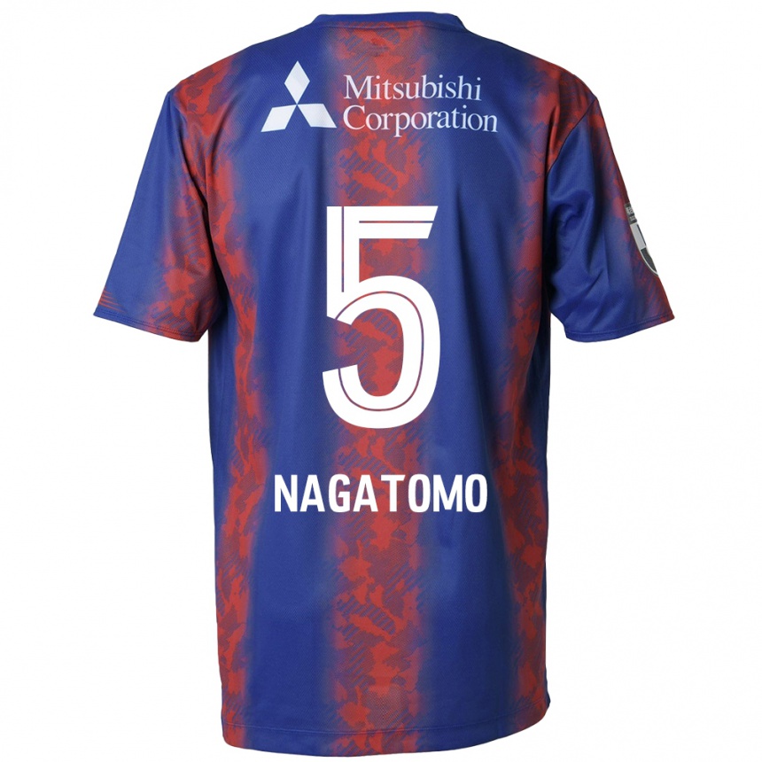 Férfi Labdarúgás Yuto Nagatomo #5 Kék Piros Hazai Jersey 2024/25 Mez Póló Ing