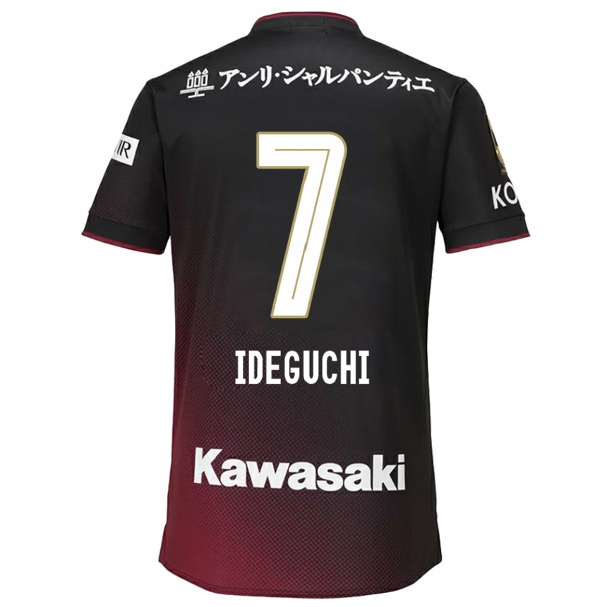 Férfi Labdarúgás Yosuke Ideguchi #7 Fekete Piros Hazai Jersey 2024/25 Mez Póló Ing