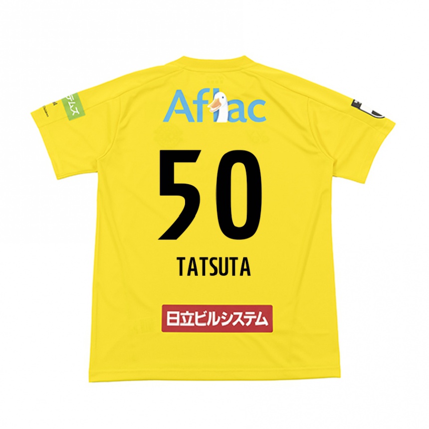 Férfi Labdarúgás Yugo Tatsuta #50 Sárga Fekete Hazai Jersey 2024/25 Mez Póló Ing