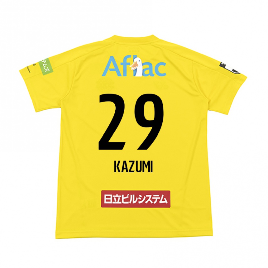 Férfi Labdarúgás Takuto Kazumi #29 Sárga Fekete Hazai Jersey 2024/25 Mez Póló Ing