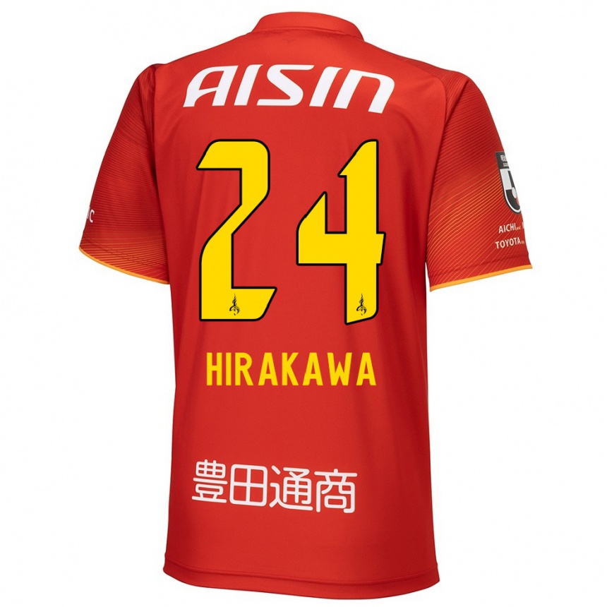 Férfi Labdarúgás Haruto Hirakawa #24 Piros Fehér Sárga Hazai Jersey 2024/25 Mez Póló Ing