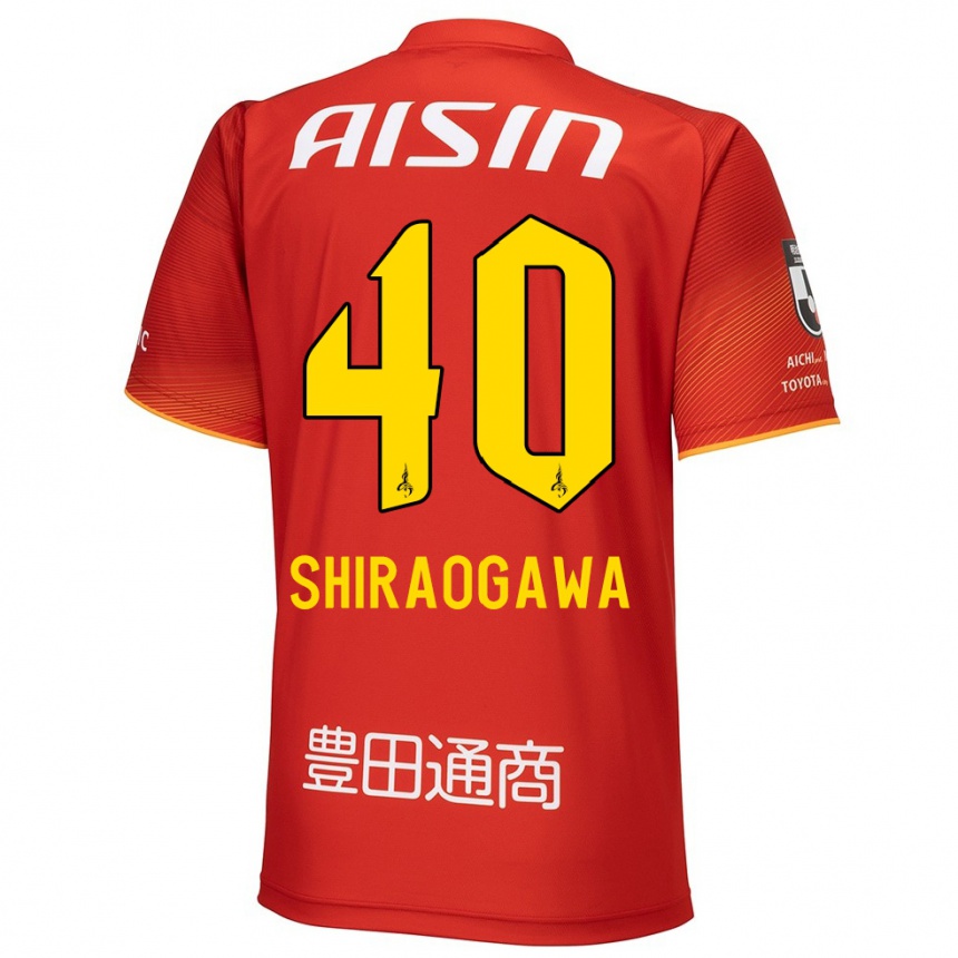 Férfi Labdarúgás Rekuto Shiraogawa #40 Piros Fehér Sárga Hazai Jersey 2024/25 Mez Póló Ing