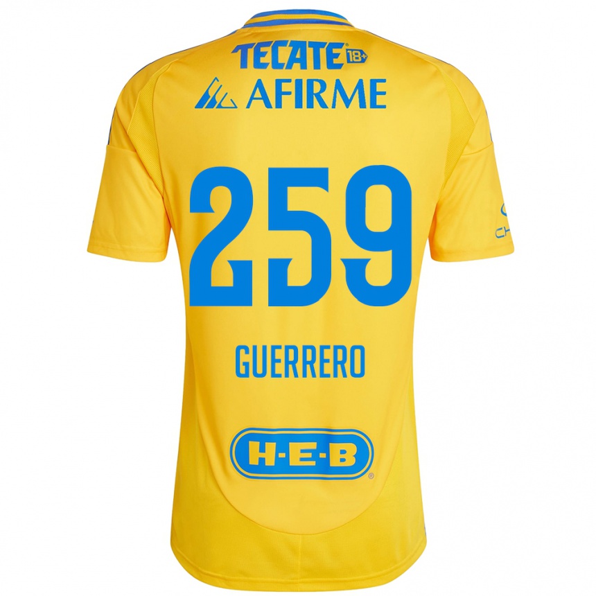 Férfi Labdarúgás Erick Guerrero #259 Arany Sárga Hazai Jersey 2024/25 Mez Póló Ing