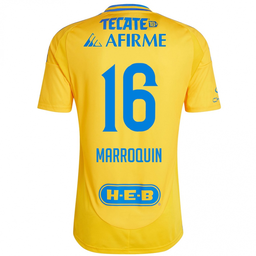 Férfi Labdarúgás Ammanda Marroquin #16 Arany Sárga Hazai Jersey 2024/25 Mez Póló Ing