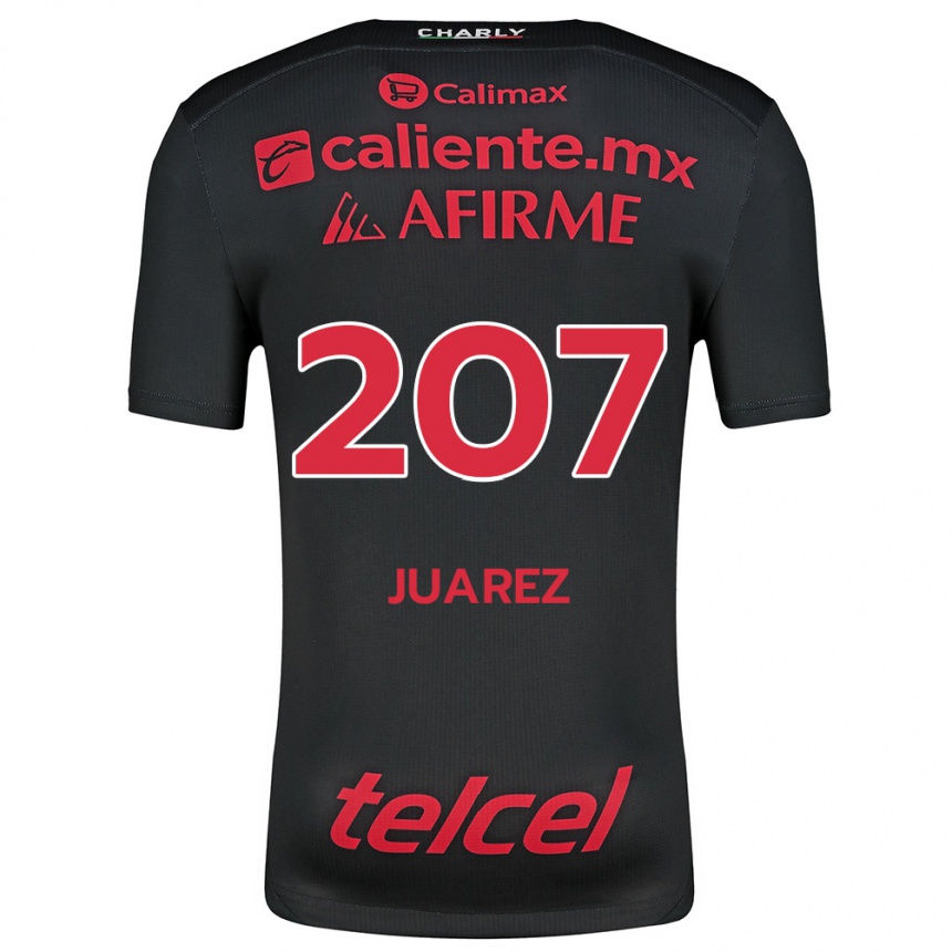 Férfi Labdarúgás José Juárez #207 Fekete Piros Hazai Jersey 2024/25 Mez Póló Ing