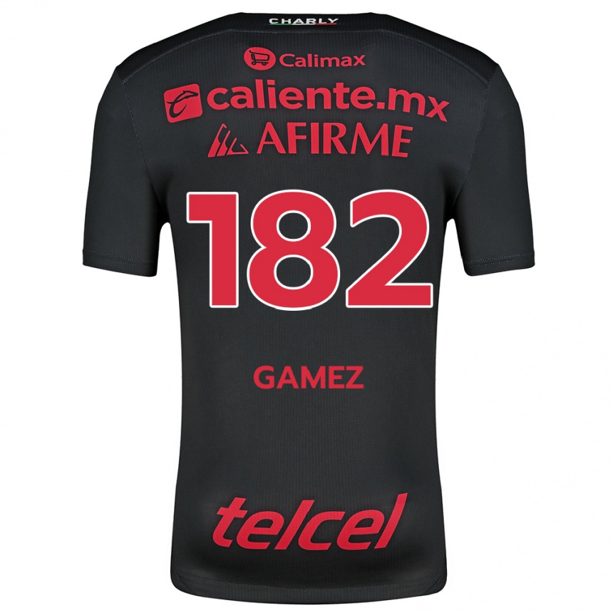 Férfi Labdarúgás Mark Gamez #182 Fekete Piros Hazai Jersey 2024/25 Mez Póló Ing