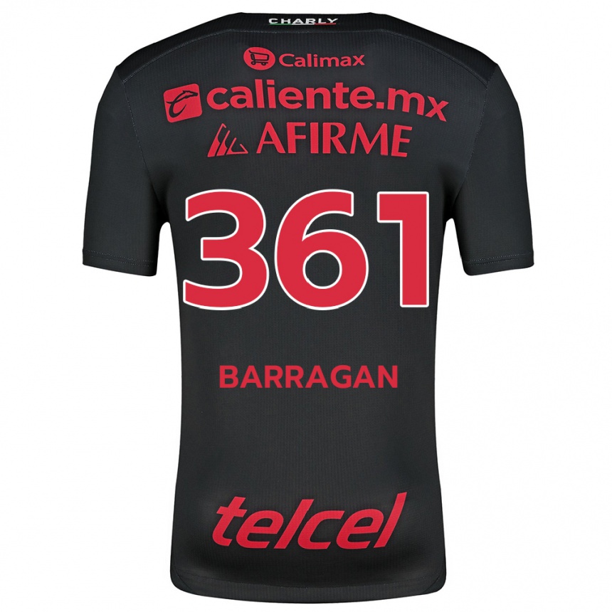 Férfi Labdarúgás Jesús Barragán #361 Fekete Piros Hazai Jersey 2024/25 Mez Póló Ing