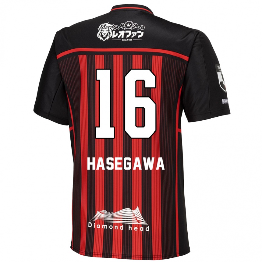 Férfi Labdarúgás Tatsuya Hasegawa #16 Piros Fekete Hazai Jersey 2024/25 Mez Póló Ing