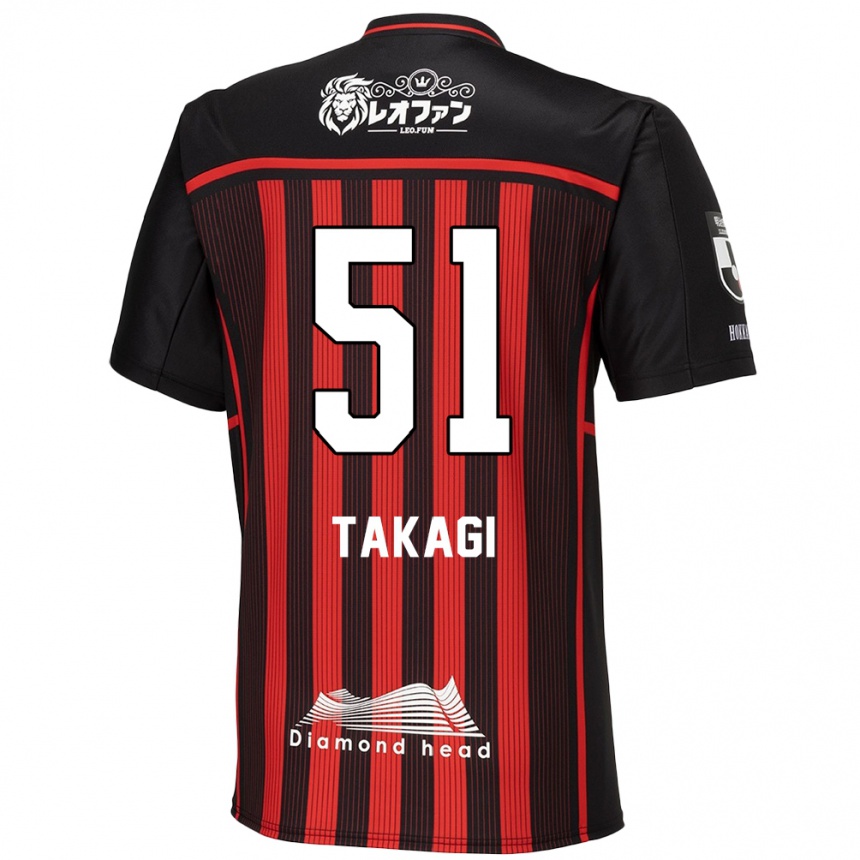 Férfi Labdarúgás Shun Takagi #51 Piros Fekete Hazai Jersey 2024/25 Mez Póló Ing