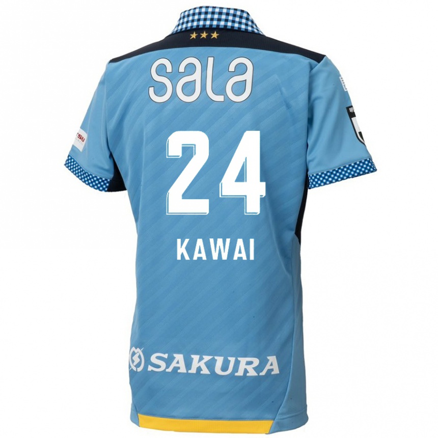 Férfi Labdarúgás Yuki Kawai #24 Kék Fekete Hazai Jersey 2024/25 Mez Póló Ing