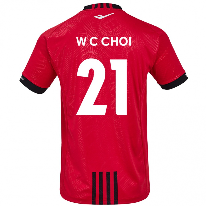 Férfi Labdarúgás Cheol-Won Choi #21 Piros Fekete Hazai Jersey 2024/25 Mez Póló Ing