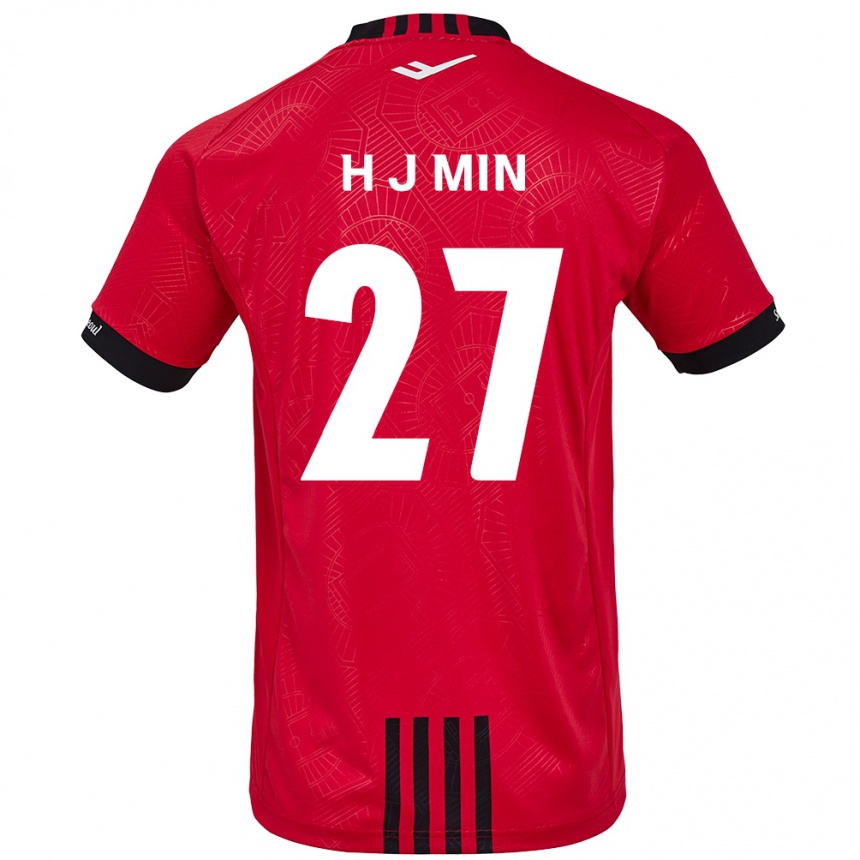 Férfi Labdarúgás Ji-Hoon Min #27 Piros Fekete Hazai Jersey 2024/25 Mez Póló Ing