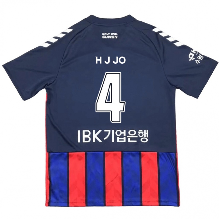 Férfi Labdarúgás Jun-Hyun Jo #4 Kék Piros Hazai Jersey 2024/25 Mez Póló Ing