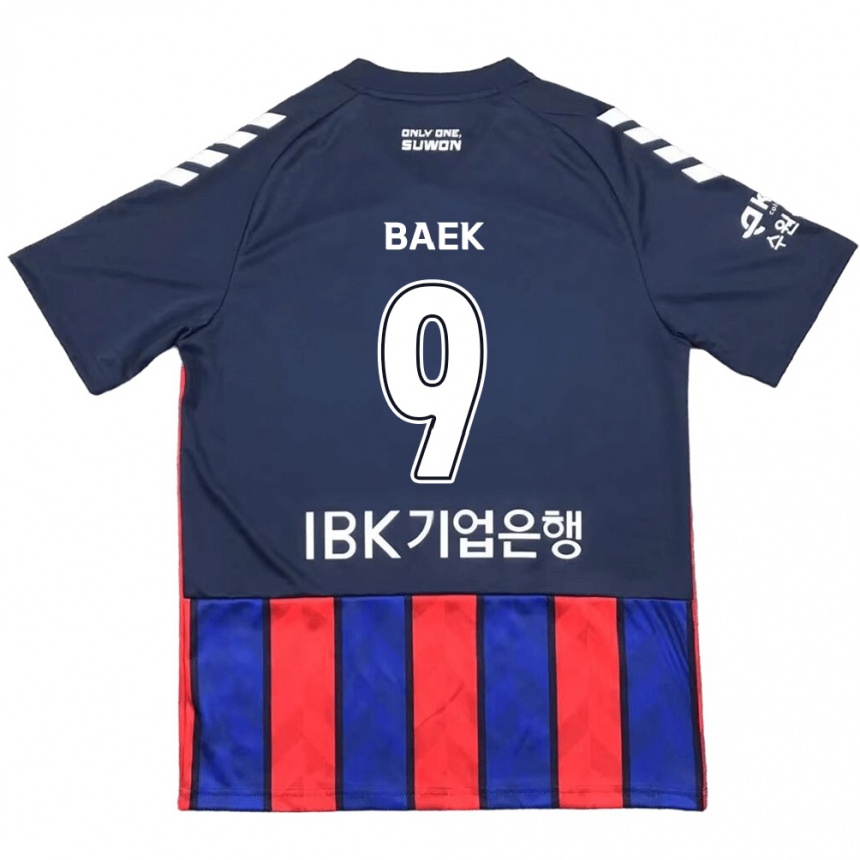 Férfi Labdarúgás Kyeong Baek #9 Kék Piros Hazai Jersey 2024/25 Mez Póló Ing