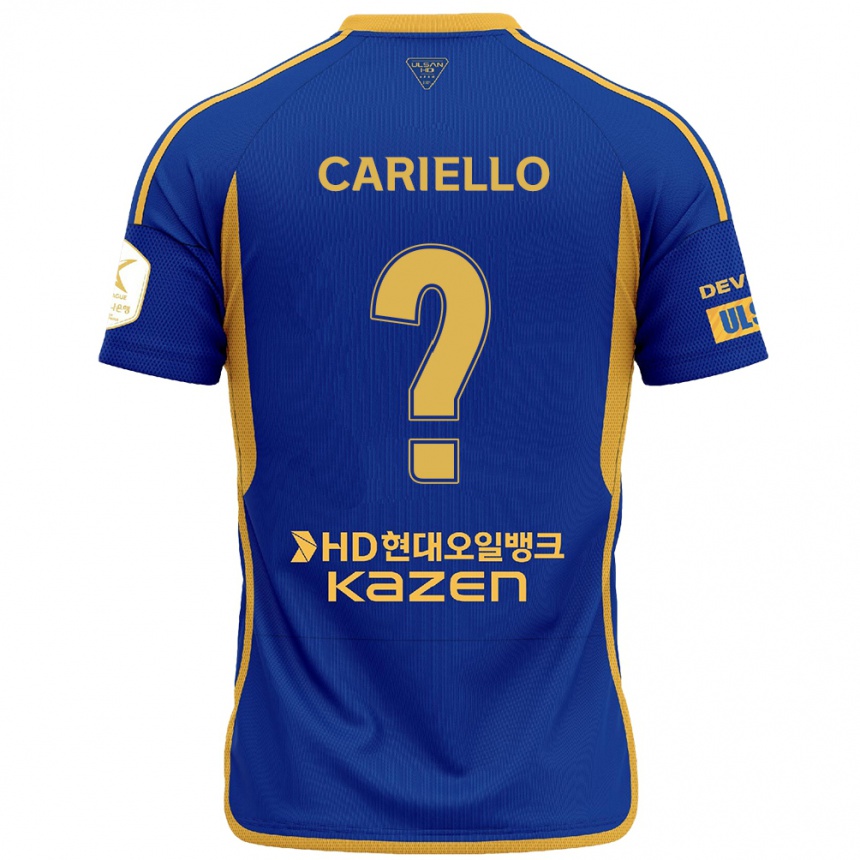 Férfi Labdarúgás Yago Cariello #0 Kék Sárga Hazai Jersey 2024/25 Mez Póló Ing