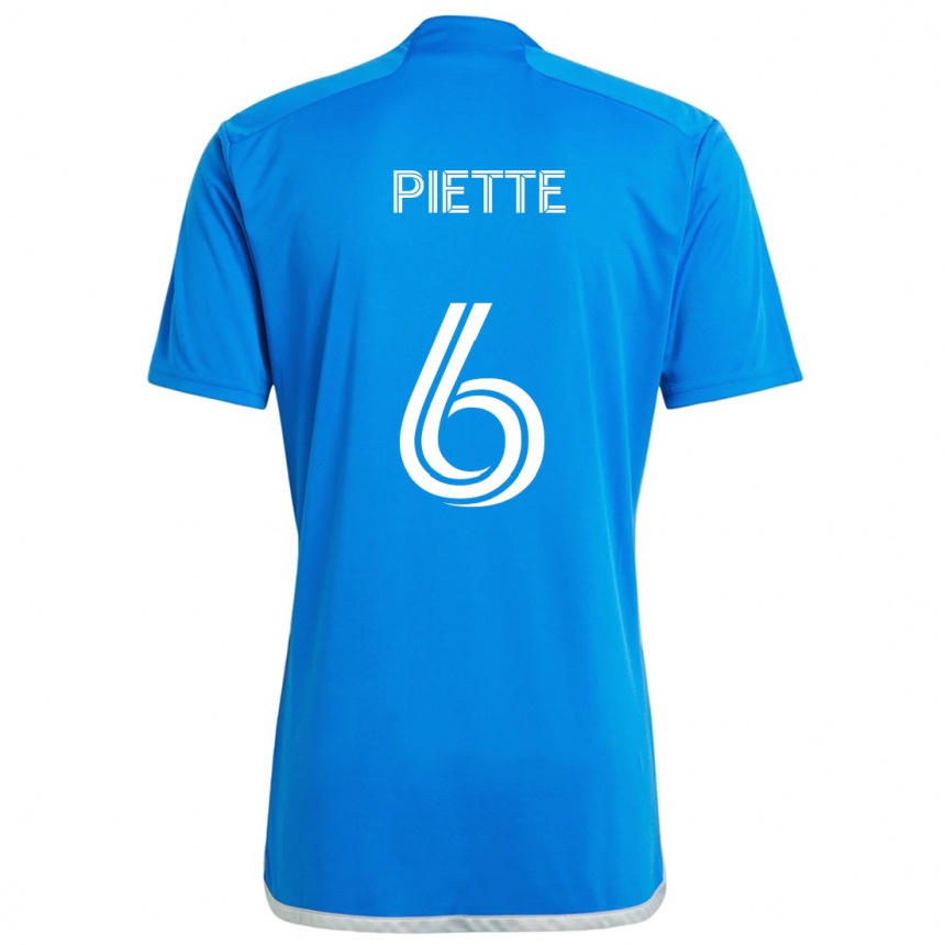 Férfi Labdarúgás Samuel Piette #6 Kék Fehér Hazai Jersey 2024/25 Mez Póló Ing