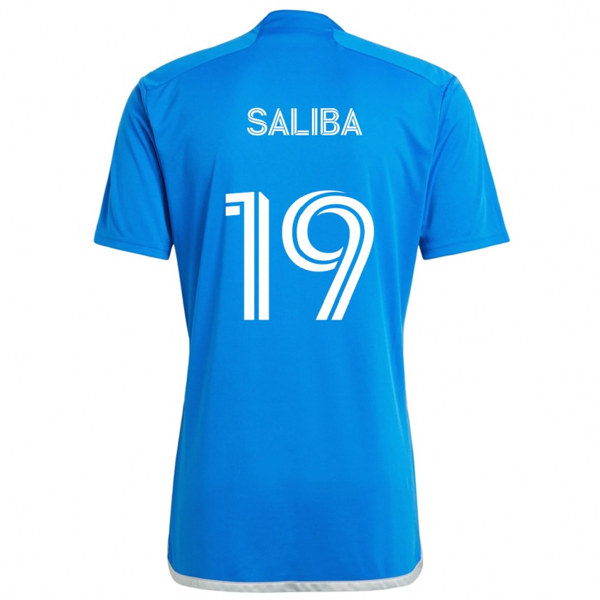 Férfi Labdarúgás Nathan-Dylan Saliba #19 Kék Fehér Hazai Jersey 2024/25 Mez Póló Ing