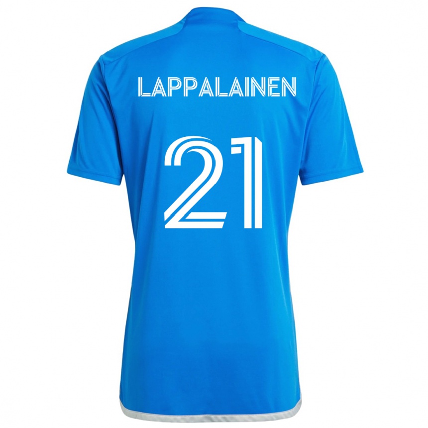 Férfi Labdarúgás Lassi Lappalainen #21 Kék Fehér Hazai Jersey 2024/25 Mez Póló Ing