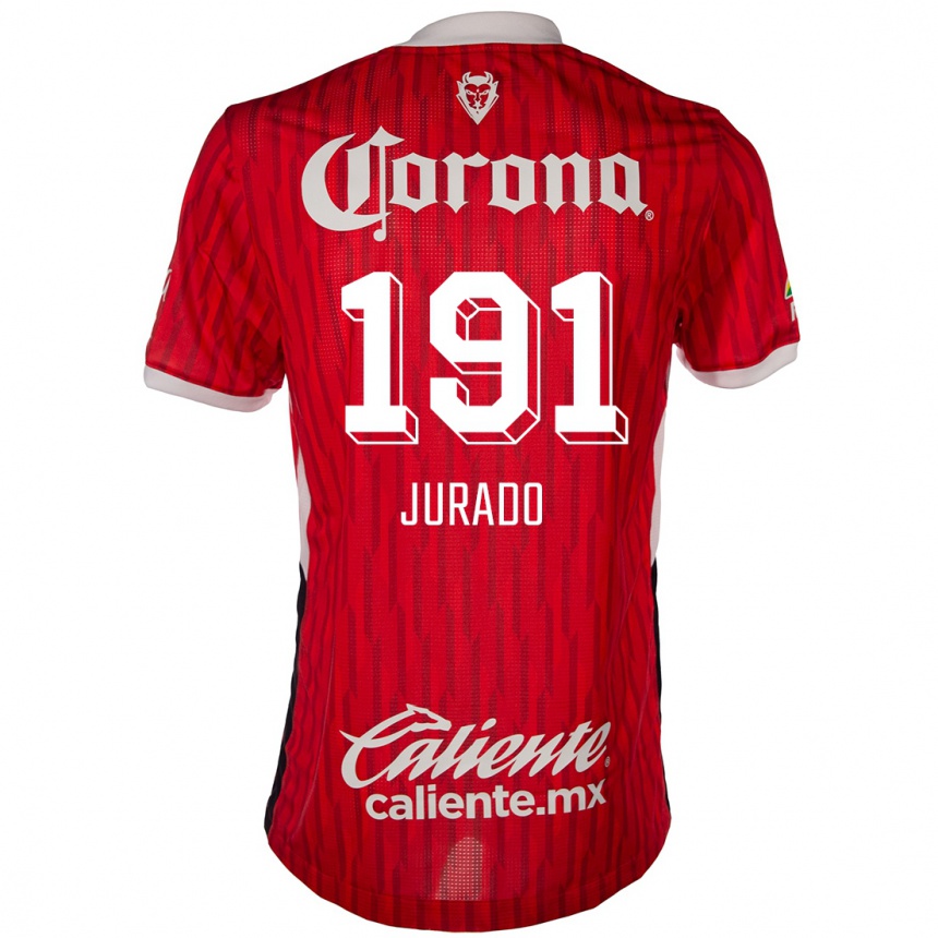 Férfi Labdarúgás Pablo Jurado #191 Piros Fehér Hazai Jersey 2024/25 Mez Póló Ing