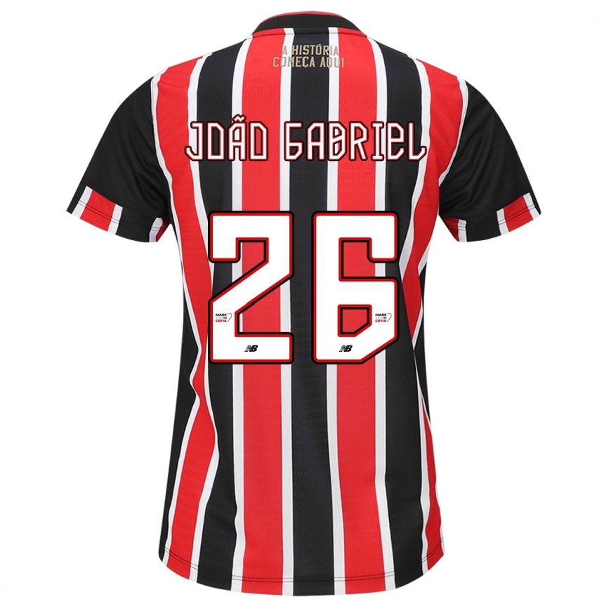 Férfi Labdarúgás João Gabriel #26 Fekete Piros Fehér Idegenbeli Jersey 2024/25 Mez Póló Ing